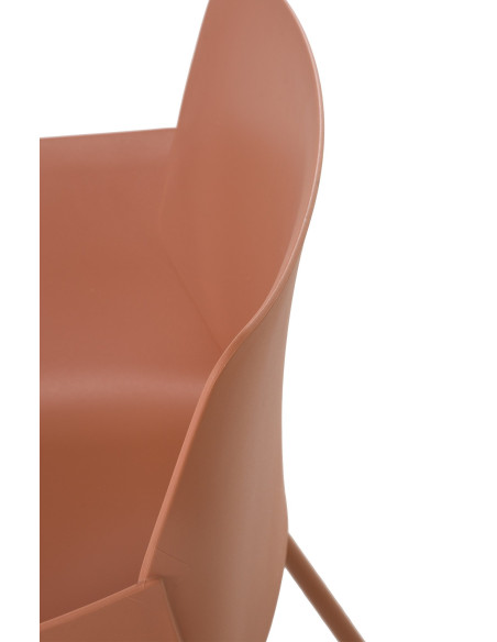 Fauteuil de table moderne en Polypropylène Terracotta Zoryane - 2