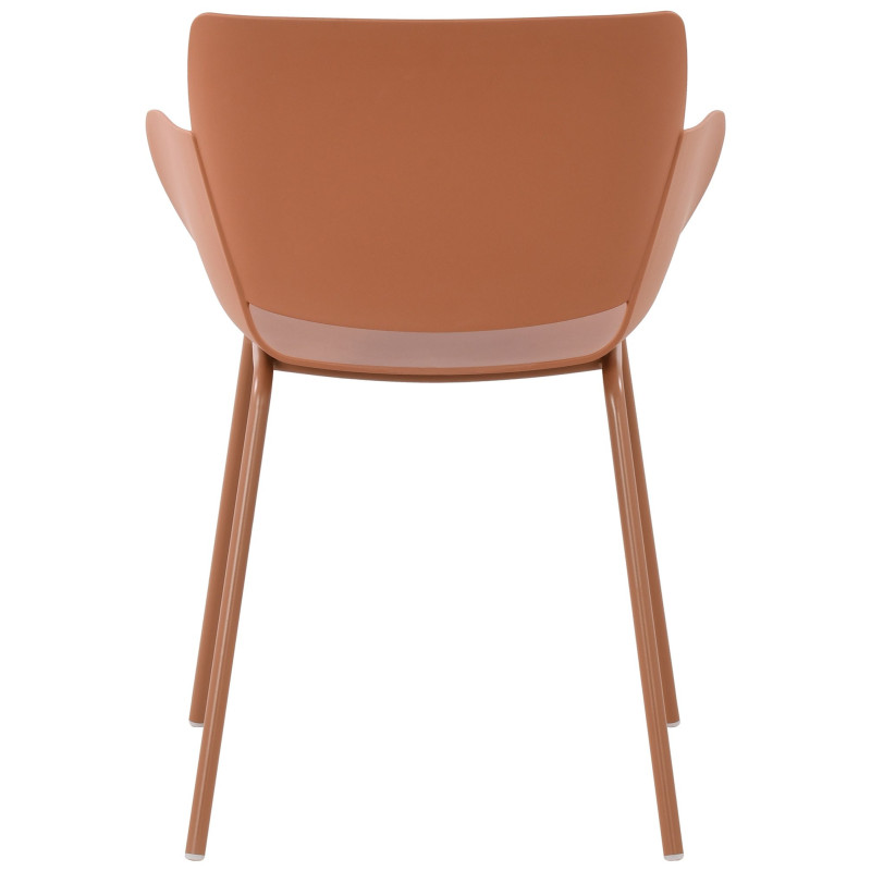 Fauteuil de table moderne en Polypropylène Terracotta Zoryane - 4