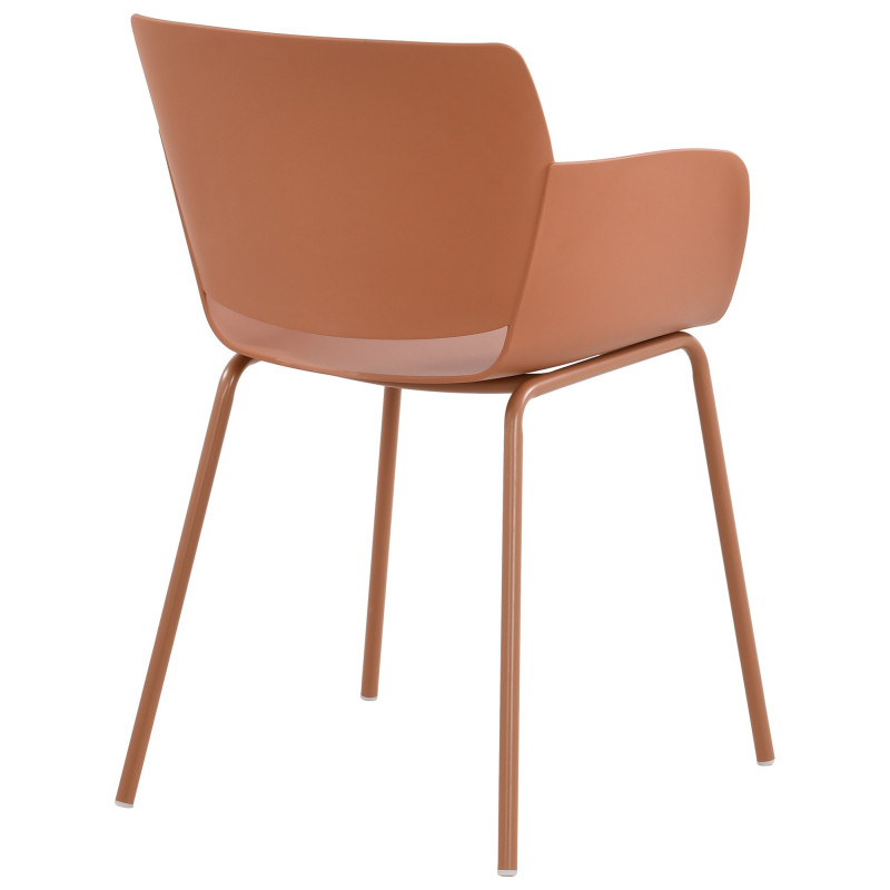 Fauteuil de table moderne en Polypropylène Terracotta Zoryane - 5