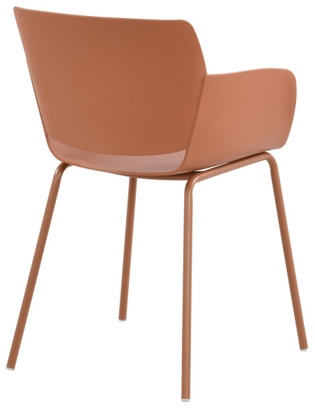 Fauteuil de table moderne en Polypropylène Terracotta Zoryane - 5