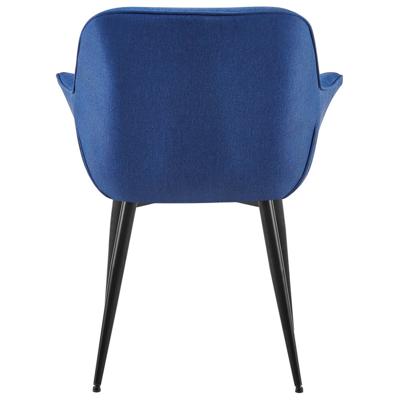 Fauteuil de table haut de gamme en Tissu Bleu Métal Noir Davlyn - 5