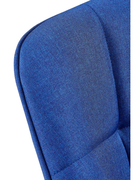 Fauteuil de table haut de gamme en Tissu Bleu Métal Noir Davlyn - 6
