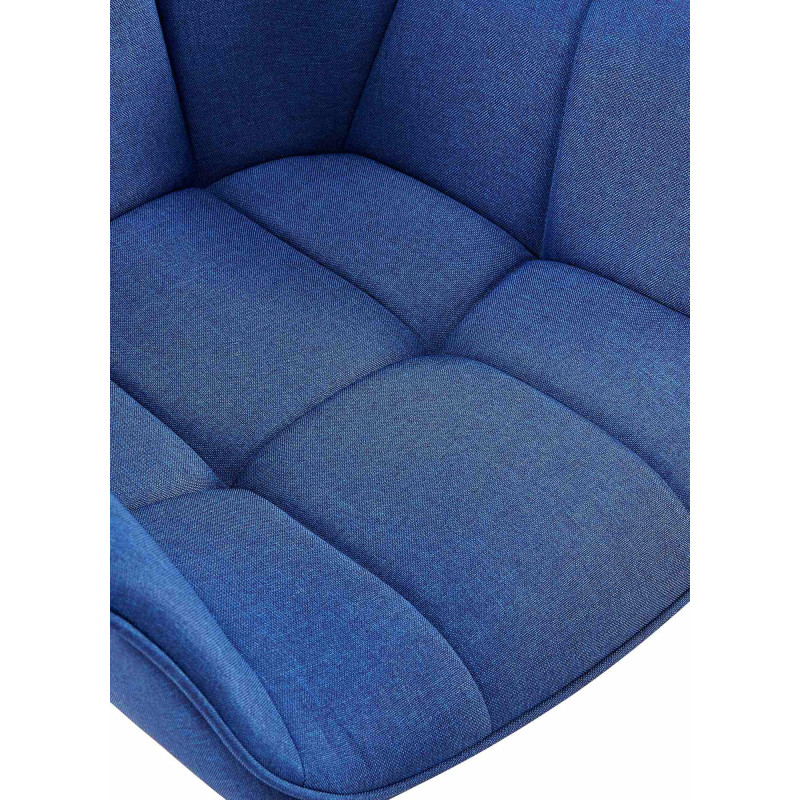 Fauteuil de table haut de gamme en Tissu Bleu Métal Noir Davlyn - 7