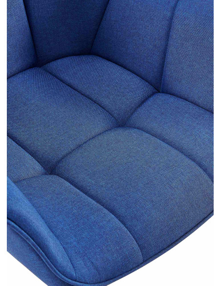 Fauteuil de table haut de gamme en Tissu Bleu Métal Noir Davlyn - 7