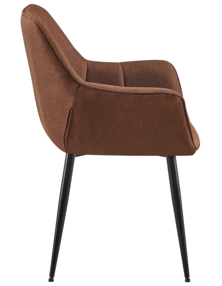 Fauteuil de table haut de gamme en Tissu Marron Métal Noir Davlyn - 3