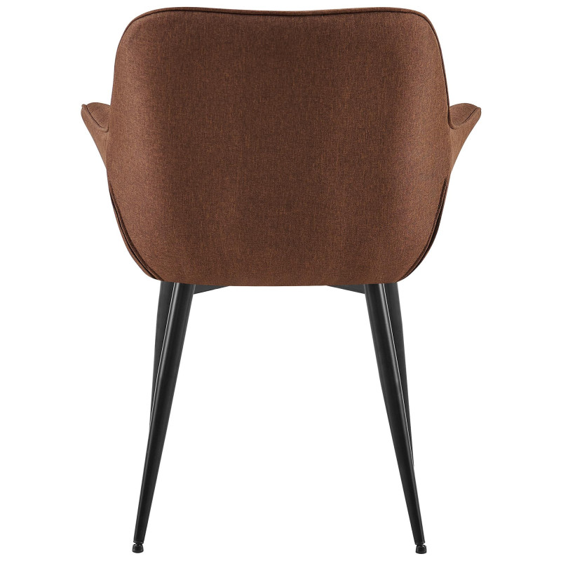 Fauteuil de table haut de gamme en Tissu Marron Métal Noir Davlyn - 5