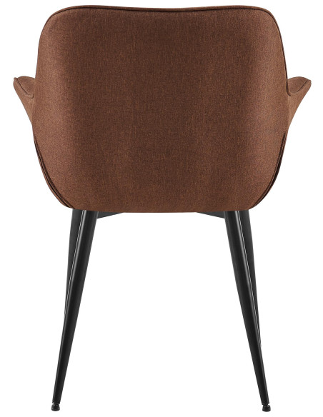 Fauteuil de table haut de gamme en Tissu Marron Métal Noir Davlyn - 5