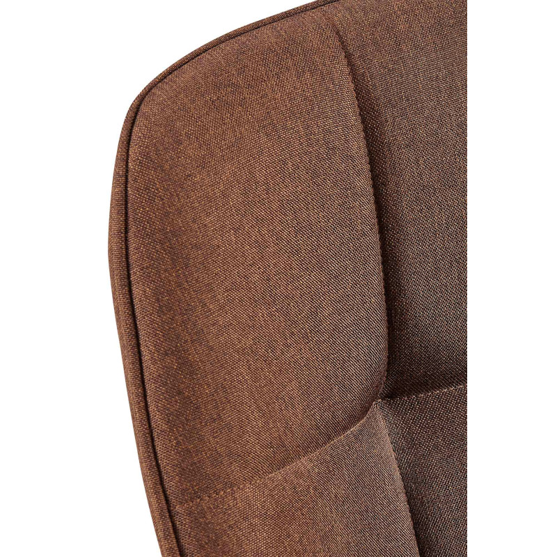 Fauteuil de table haut de gamme en Tissu Marron Métal Noir Davlyn - 6