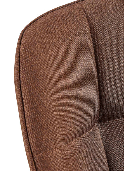 Fauteuil de table haut de gamme en Tissu Marron Métal Noir Davlyn - 6