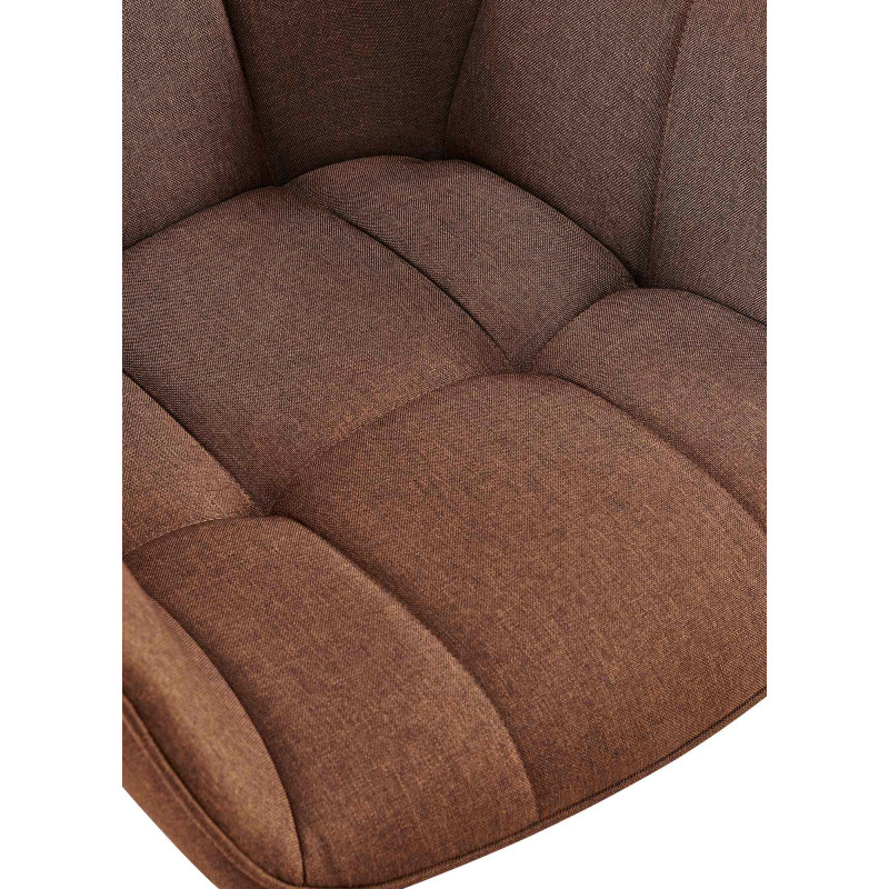 Fauteuil de table haut de gamme en Tissu Marron Métal Noir Davlyn - 7