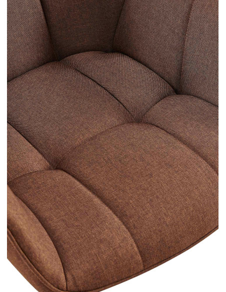 Fauteuil de table haut de gamme en Tissu Marron Métal Noir Davlyn - 7