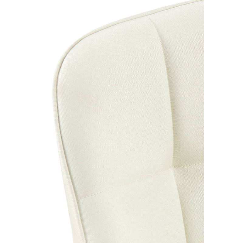 Fauteuil de table haut de gamme en Tissu Blanc crème Métal Noir Davlyn - 6