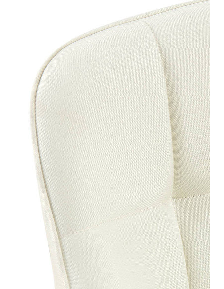 Fauteuil de table haut de gamme en Tissu Blanc crème Métal Noir Davlyn - 6