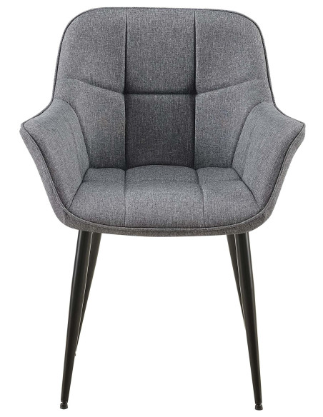 Fauteuil de table haut de gamme en Tissu Gris foncé Métal Noir Davlyn - 2
