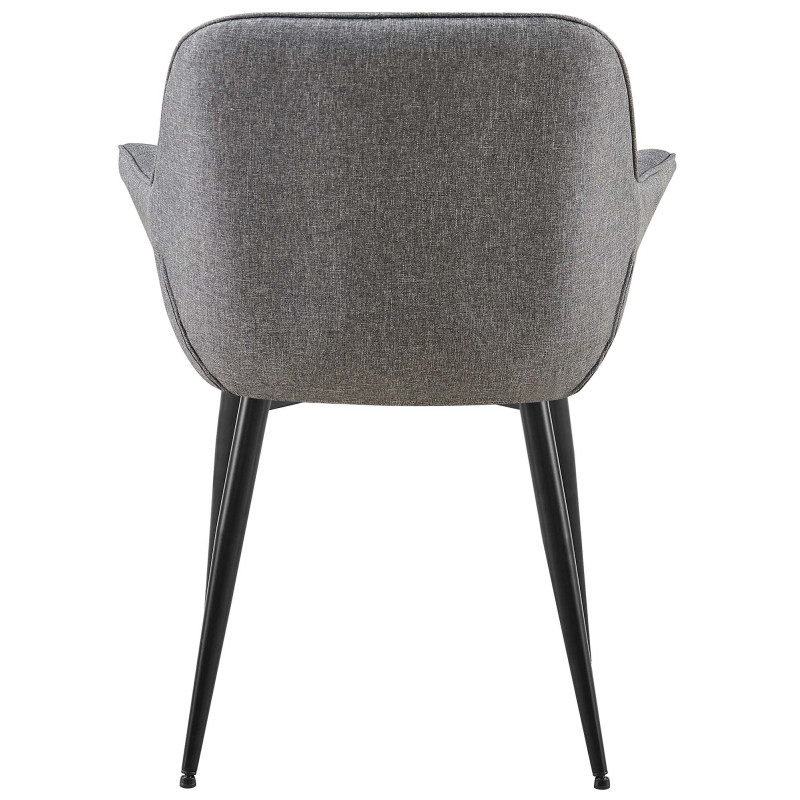 Fauteuil de table haut de gamme en Tissu Gris foncé Métal Noir Davlyn - 4