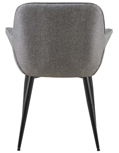 Fauteuil de table haut de gamme en Tissu Gris foncé Métal Noir Davlyn - 4