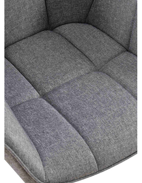 Fauteuil de table haut de gamme en Tissu Gris foncé Métal Noir Davlyn - 6