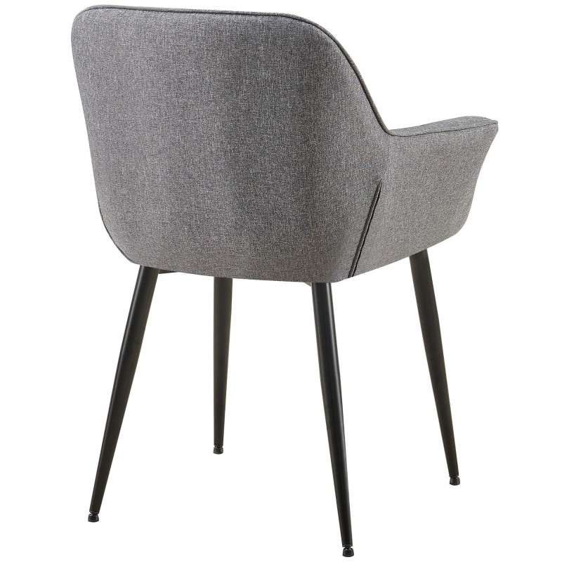 Fauteuil de table haut de gamme en Tissu Gris foncé Métal Noir Davlyn - 7