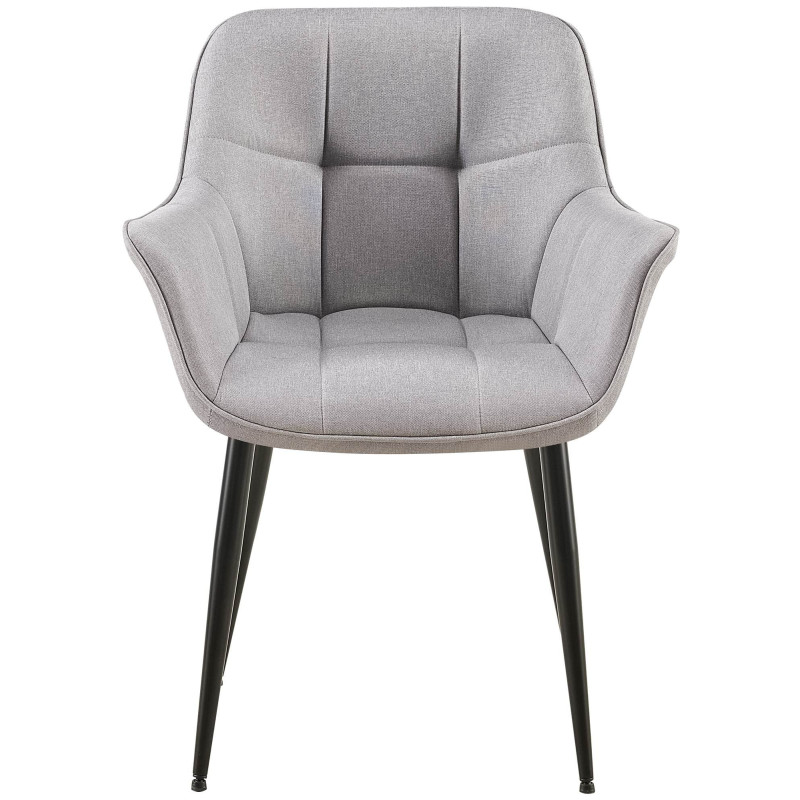 Fauteuil de table haut de gamme en Tissu Gris Métal Noir Davlyn - 2