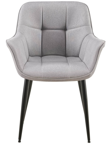 Fauteuil de table haut de gamme en Tissu Gris Métal Noir Davlyn - 2