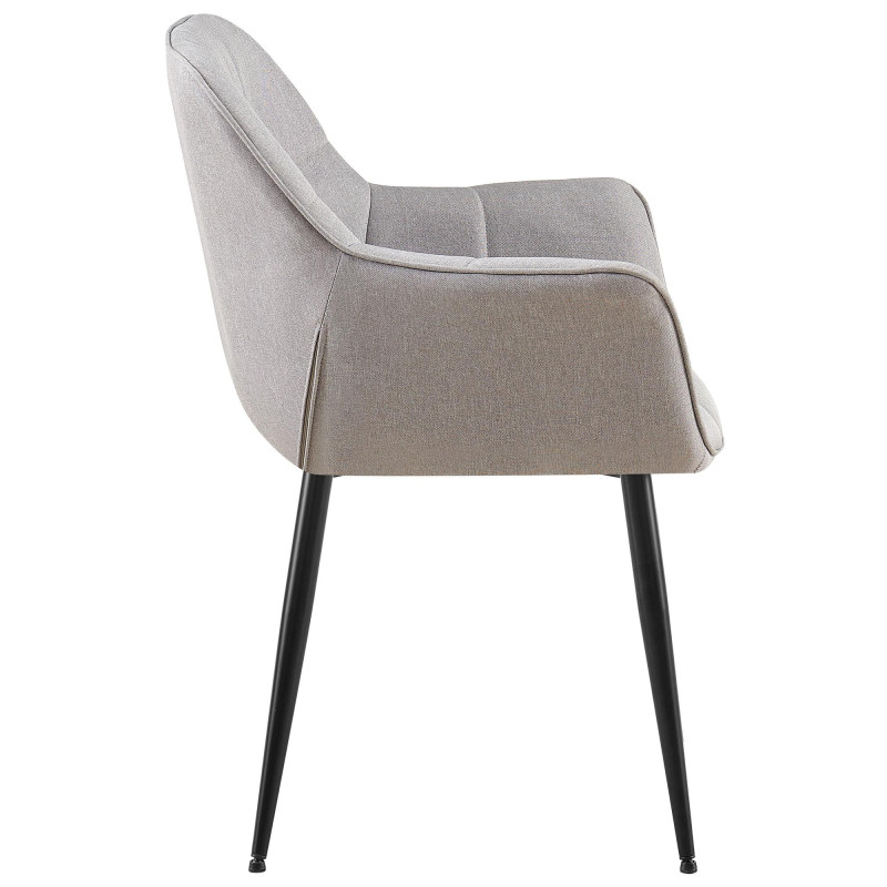 Fauteuil de table haut de gamme en Tissu Gris Métal Noir Davlyn - 3