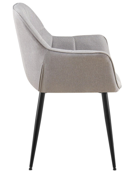 Fauteuil de table haut de gamme en Tissu Gris Métal Noir Davlyn - 3