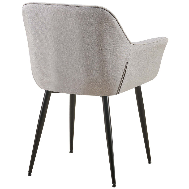 Fauteuil de table haut de gamme en Tissu Gris Métal Noir Davlyn - 4