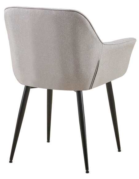 Fauteuil de table haut de gamme en Tissu Gris Métal Noir Davlyn - 4