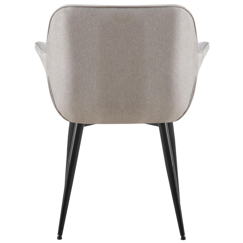 Fauteuil de table haut de gamme en Tissu Gris Métal Noir Davlyn - 5