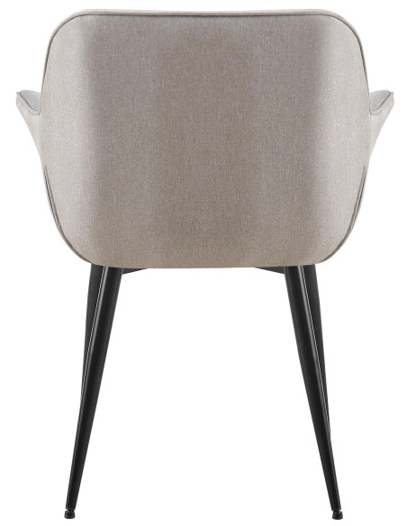 Fauteuil de table haut de gamme en Tissu Gris Métal Noir Davlyn - 5
