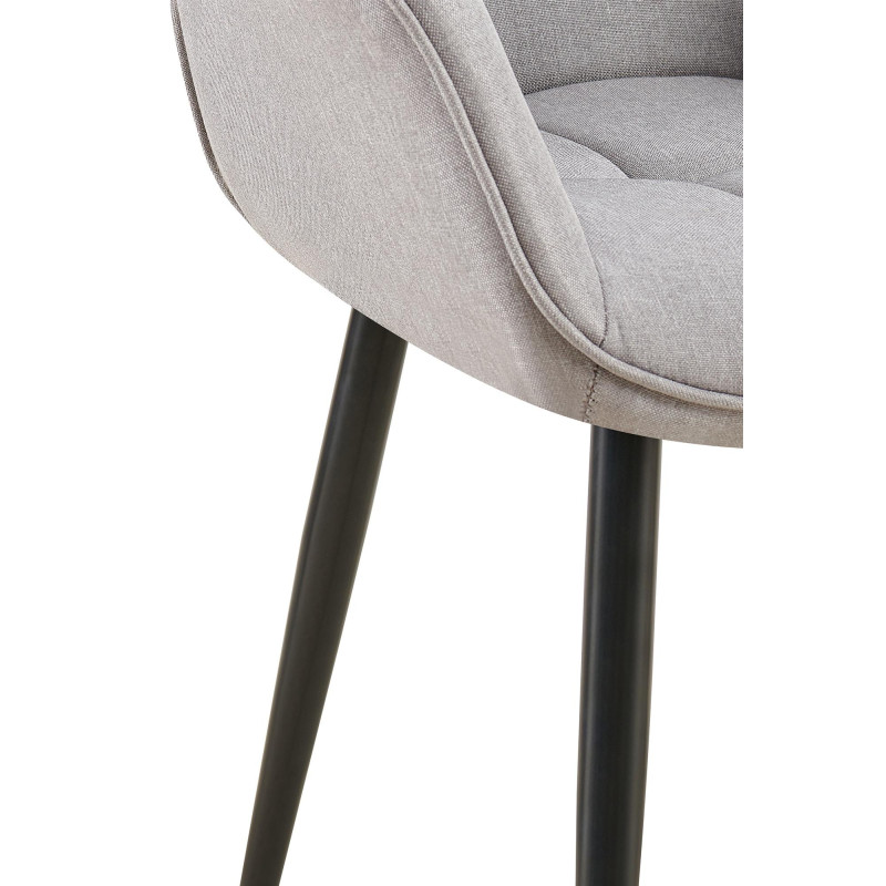 Fauteuil de table haut de gamme en Tissu Gris Métal Noir Davlyn - 6