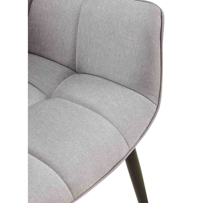 Fauteuil de table haut de gamme en Tissu Gris Métal Noir Davlyn - 7