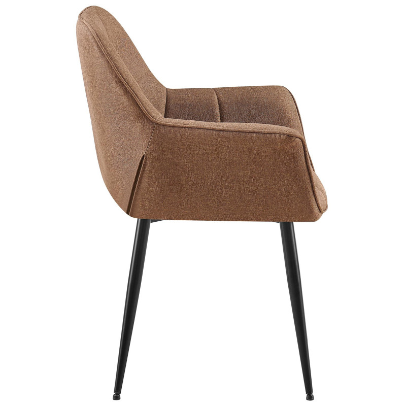 Fauteuil de table haut de gamme en Tissu Taupe Métal Noir Davlyn - 3