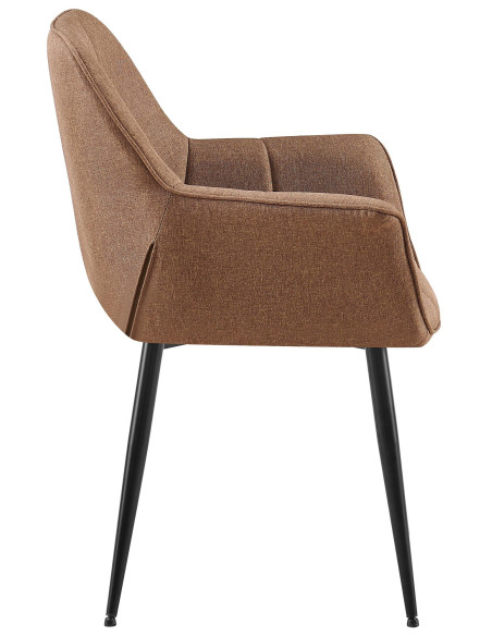 Fauteuil de table haut de gamme en Tissu Taupe Métal Noir Davlyn - 3