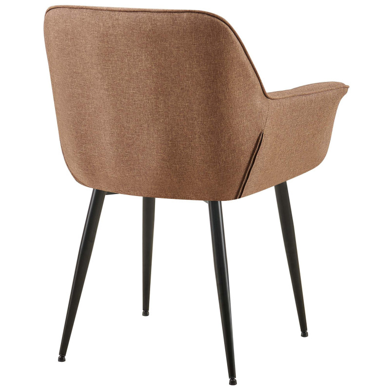 Fauteuil de table haut de gamme en Tissu Taupe Métal Noir Davlyn - 4