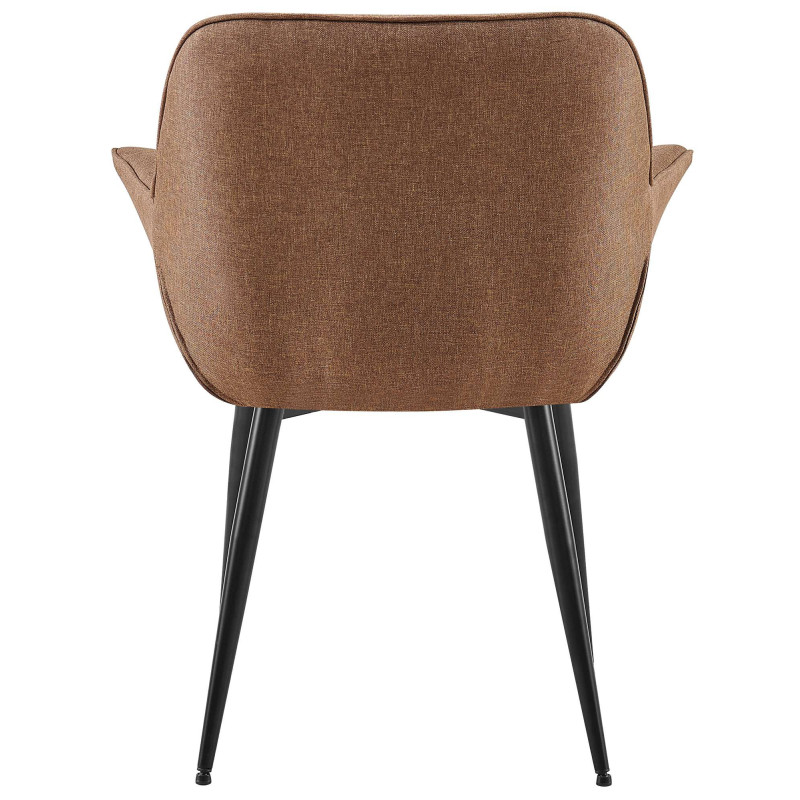 Fauteuil de table haut de gamme en Tissu Taupe Métal Noir Davlyn - 5