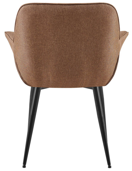 Fauteuil de table haut de gamme en Tissu Taupe Métal Noir Davlyn - 5