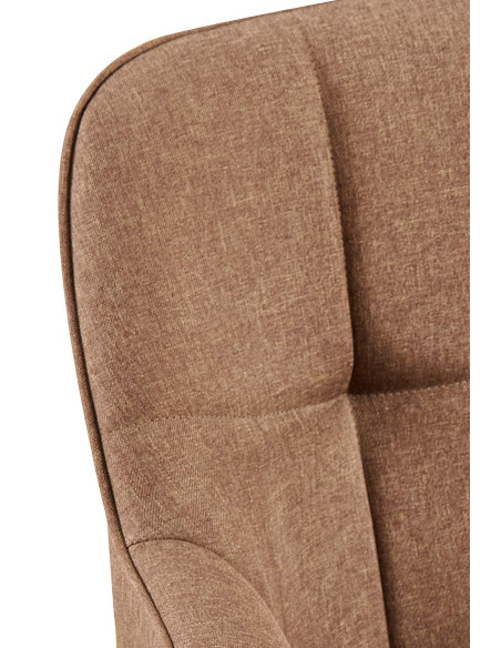 Fauteuil de table haut de gamme en Tissu Taupe Métal Noir Davlyn - 6
