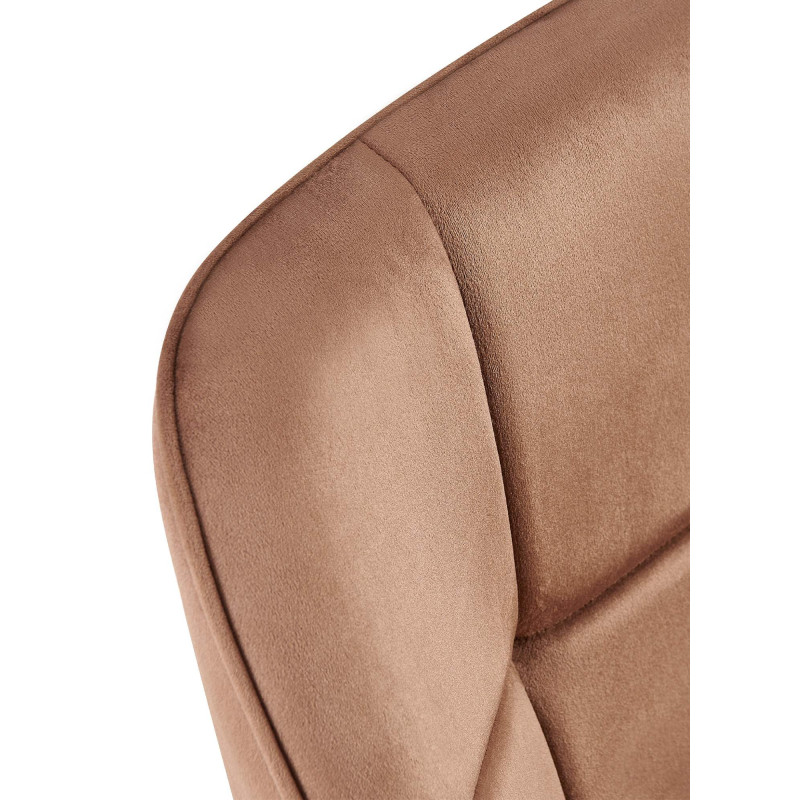Fauteuil de table haut de gamme en Velours Marron Métal Noir Davlyn - 7