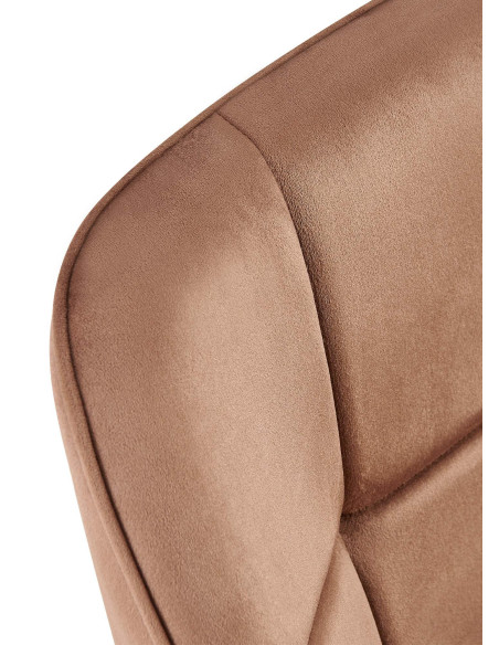 Fauteuil de table haut de gamme en Velours Marron Métal Noir Davlyn - 7