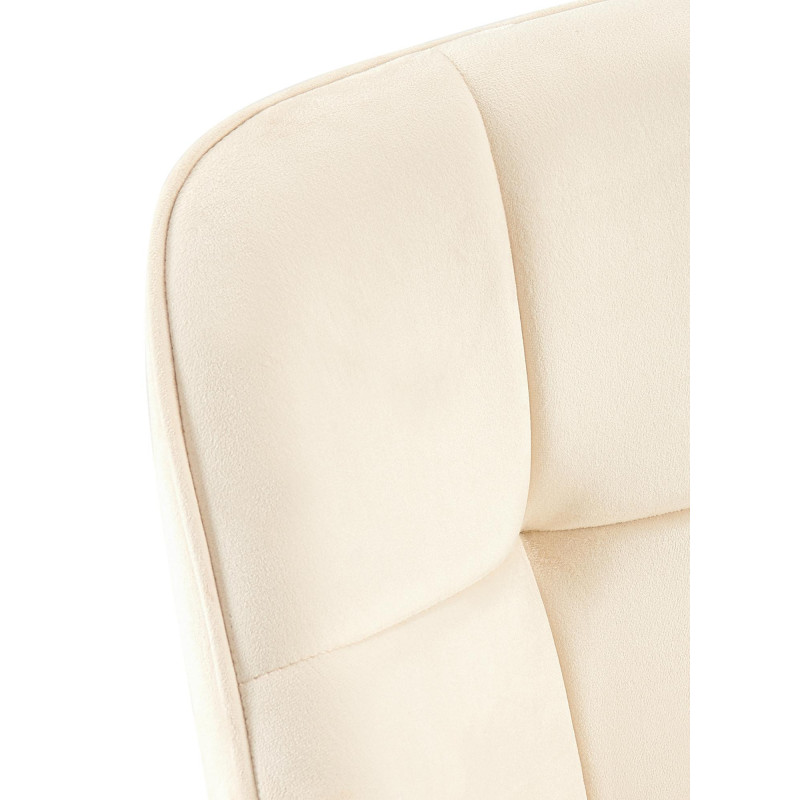 Fauteuil de table haut de gamme en Velours Blanc crème Métal Noir Davlyn - 7