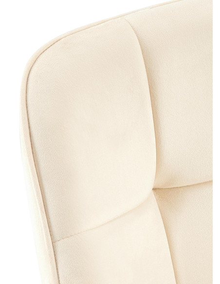 Fauteuil de table haut de gamme en Velours Blanc crème Métal Noir Davlyn - 7