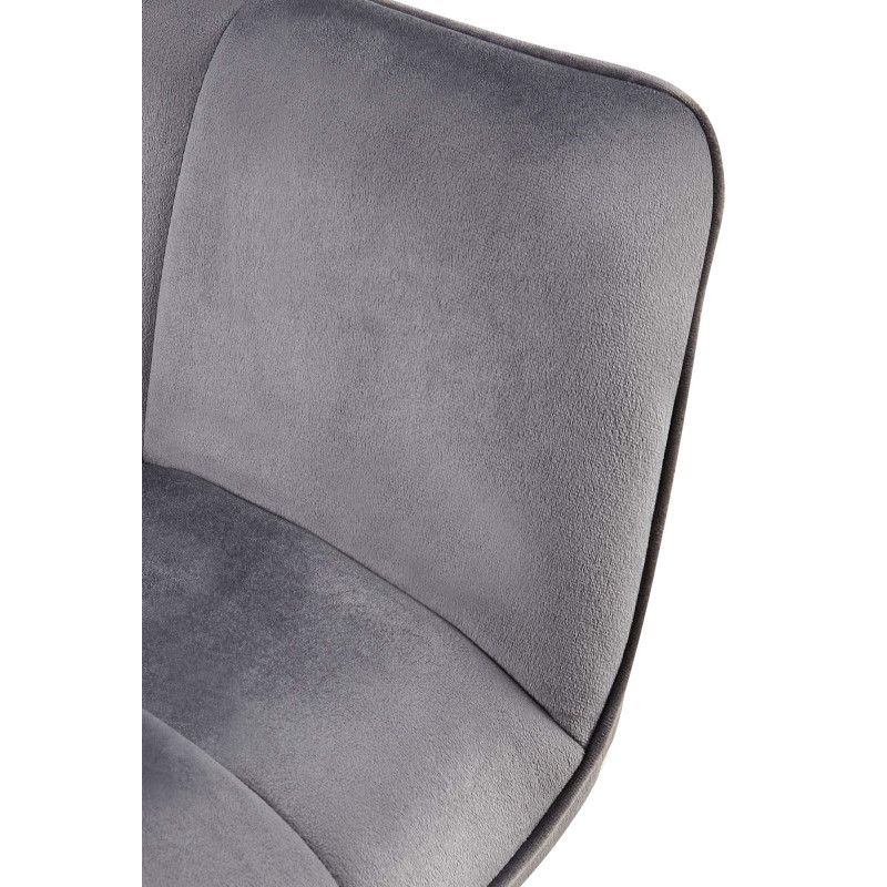 Fauteuil de table haut de gamme en Velours Gris foncé Métal Noir Davlyn - 5