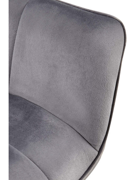 Fauteuil de table haut de gamme en Velours Gris foncé Métal Noir Davlyn - 5
