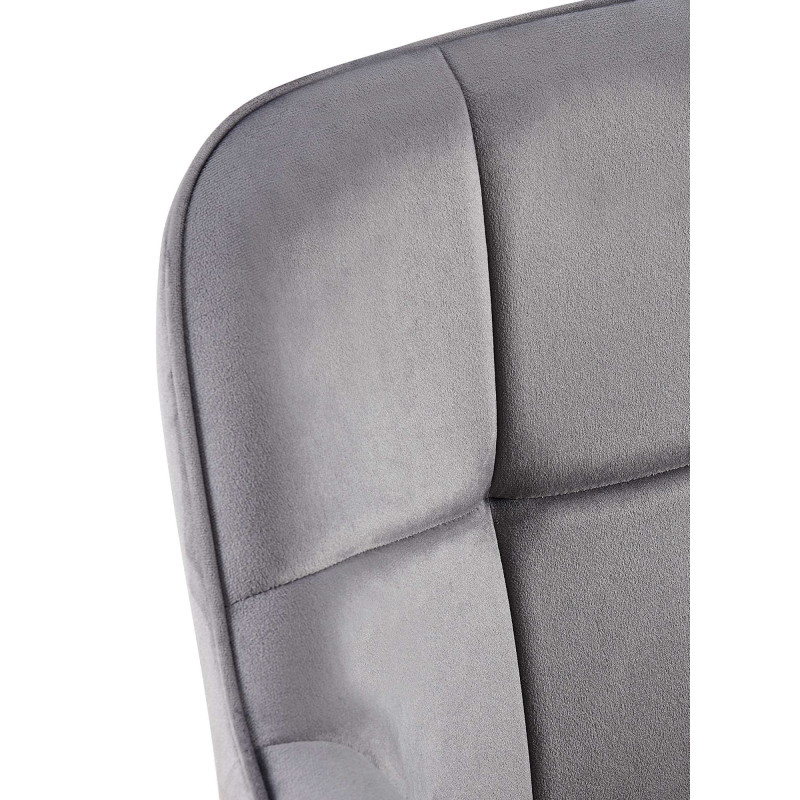 Fauteuil de table haut de gamme en Velours Gris foncé Métal Noir Davlyn - 6