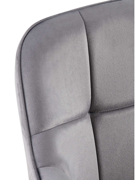 Fauteuil de table haut de gamme en Velours Gris foncé Métal Noir Davlyn - 6