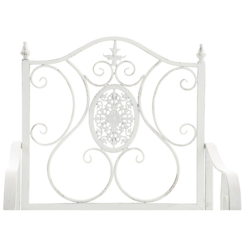 Fauteuil de table extérieur en Fer forgé Blanc Vieilli Elyval - 5