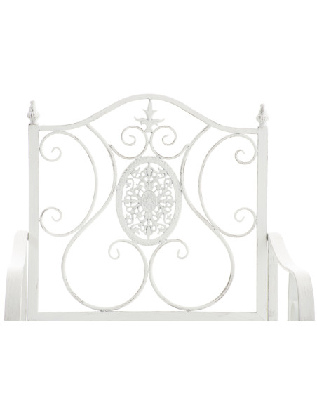Fauteuil de table extérieur en Fer forgé Blanc Vieilli Elyval - 5