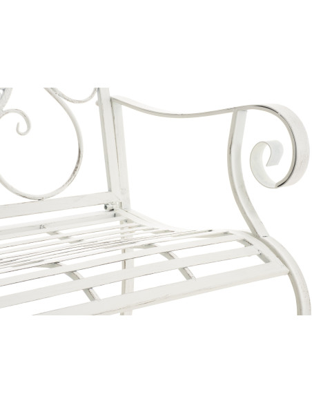 Fauteuil de table extérieur en Fer forgé Blanc Vieilli Elyval - 4