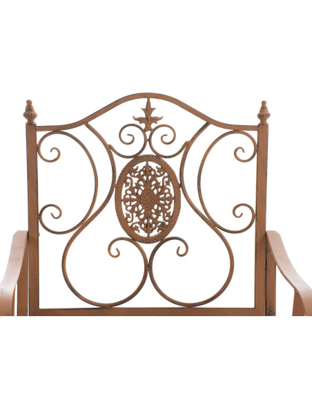 Fauteuil de table extérieur en Fer forgé Marron Vieilli Elyval - 5